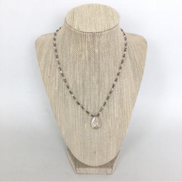 Carolee Teardrop Pendant Necklace NEW NWT  AB Beads Old Estate Jewelry - Picture 3 of 10